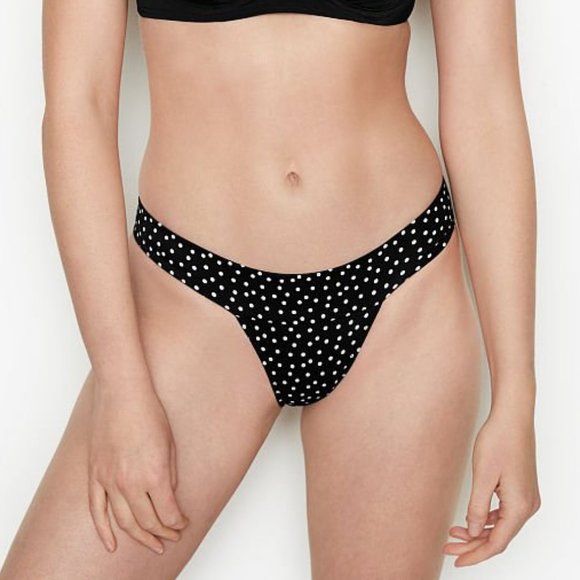 VS Polka Dot Swimsuit Swim Bottom S Brazilian Cheeky Black NWT - Picture 3 of 10
